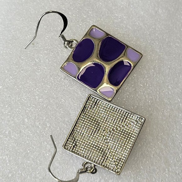 Purple Square Earrings - Picture 6 of 9
